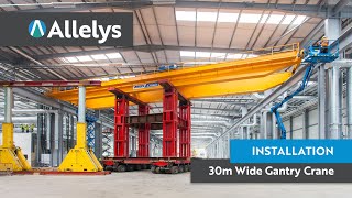 Big factory installation of 30m wide Gantry Cranes Telford