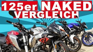125er Nakedbike Vergleich | Yamaha MT-125 KTM Duke 125 Honda CB125R aprillia Tuono 125