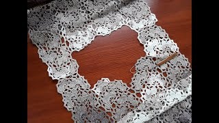 Платье (сарафан) крючком. Ленточное кружево. Часть 6. Перевяз горловины. Соединение по плечам.