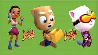 Talking Tom Gold Run Hawaii VS Subway Surfers Arabia Прохождение 9