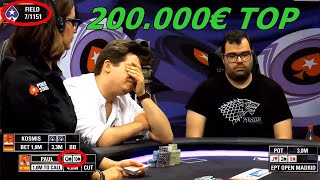 Manos de poker: Paul vs Kosmis  EPT 2019 "200.000€ Top"