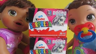 KINDER OVO MONSTER HIGH - Baby Alive Amandinha e Jujuba. Novelinha da Baby Alive.