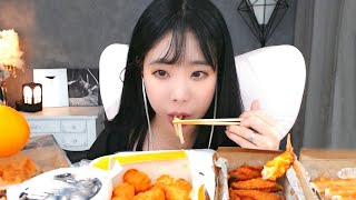 밤 10시에 보면 큰일나는 영상 (새우튀김, 버팔로윙, 와플, 감자튀김, 우동, 귤  mukbang ASMR)