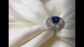 Boghossian Kissing Diamond blue spinel and white diamond ring