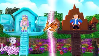 Minecraft Little Leah Plays - DIAMOND TREE HOUSE VS POOP TREE HOUSE!!!