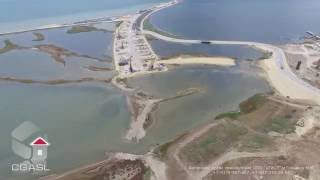 Аэросъемка строительства Крымского моста через Керченский пролив