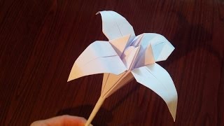 Лилия оригами, origami lily