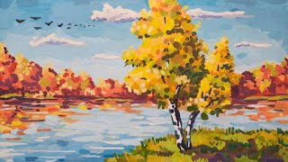 Как нарисовать ОСЕНЬ гуашью | How to draw an Autumn