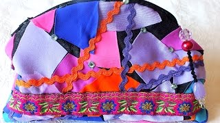 КОСМЕТИЧКА из кусочков ткани  своими руками  просто и оригинально  CLUTCH PURSE