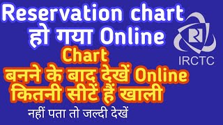 How to see reservation chart online || Railways New facility vacant seat status online