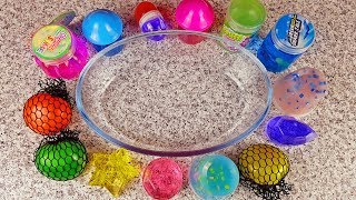 Mixing Store Bought Slime with Stress Ball and Homemade Slimes