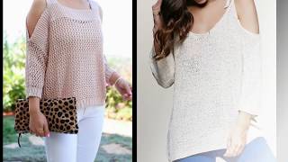Pletena moda.Свитера с открытыми плечами (crochet )