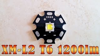 CREE XM-L2 T6 6500K 10W 3A 1200lm: сверхъяркий светодиод 20мм для фонаря (aliexpress)