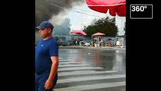 Пожар на Хованском кладбище Москвы попал на видео