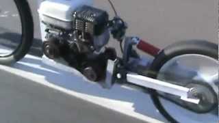 bicicletta con carrello motore autocostruito 105Kmh