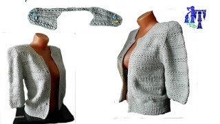 Не любите швы? Жакетик с рукавами крючком с имитацией втачного рукава! #ЛюдмилаТен
