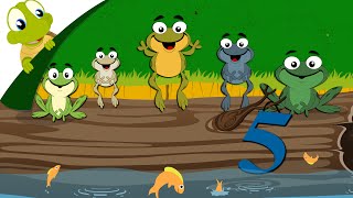 Five little speckled frogs nursery rhyme