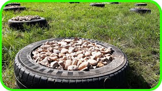 САМЫЙ ДЕШЁВЫЙ ФУНДАМЕНТ ИЗ ПОКРЫШЕК ЗА 2 ЧАСА! Дачный домик своими руками!