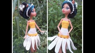 Сарафанчик "Ромашка" для Монстер Хай.  Sarafanchik "Daisy" for Monster High.