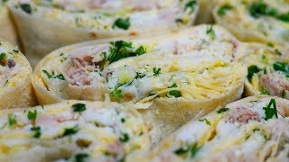 РУЛЕТ ИЗ ЛАВАША МИМОЗА - простой рецепт за 3 минуты