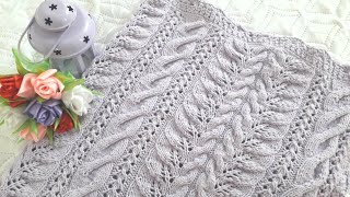 Утренняя вязальная пятиминутка - 3 // Плед спицами //Плетье крючком