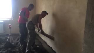 устройство маяков при выполнении полусухой стяжки пола. Клип 2
