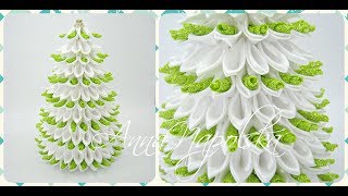 Новорічна ялинка канзаши. Новогодняя елка своими руками. Christmas tree kanzashi