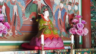 영양의 일월산 지나간다 도로의 오른쪽 화려한 (황씨 산당)건축물 자세히 보려