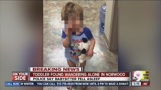 Toddler wearing just shirt and diaper found walking in Norwood street