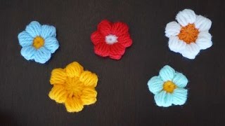 Маленький пышный цветочек крючком / Small crochet flower