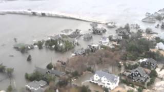 Aerial View of New Jersey Coastline near Seaside Heights after Hurricane Sandy
