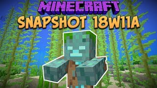 Minecraft 1.13 Snapshot 18w11a New Drowned Underwater Hostile Mob & Shipwrecks (Update Aquatic)
