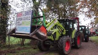 Tubantia: Stelkampsveld-boerenactie 20 nov. 2019 - boze boeren rijden gebied binnen