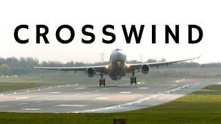 Professional pilots love these crosswind takeoffs during stormy weather Airbus A380 FLYBE 4K video