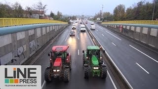 Blocus agriculteurs RN20 / Essonne - France 21 novembre 2013 ©Line Press