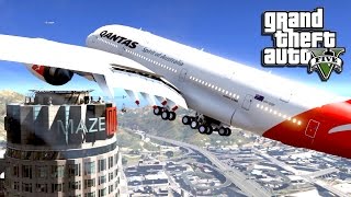 GTA 5 Mods - A380 Airplane Emergency Landing! - GTA 5 A380 Mod