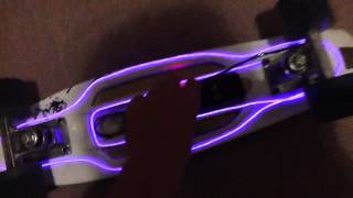 Pimped out penny board with Neon lights!!!!