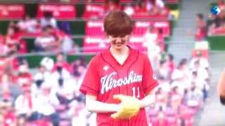 【栗原恵】始球式で美脚を披露 広島vsロッテ 元バレーボール日本代表  カープ女子'14.5.28