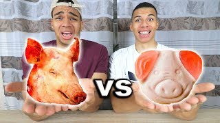GUMMI ESSEN vs ECHTES ESSEN 7 !!! | Kelvin und Marvin