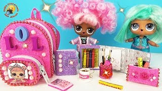 МИНИ школьные принадлежности для КУКОЛ LOL Surprise Канцелярия своими руками! DIY Miniature School