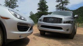 2012 Porsche Cayenne S vs Infiniti QX56 Off-Road Muddy Mashup Review