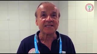 Coach Gernot Rohr’s reaction after the game against Brazil