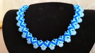 Beaded jewelry. DIY. Колье из бусин и бисера. МК