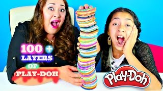 100 LAYERS OF PLAY DOH CHALLENGE!! Tuesday Play Doh|B2cutecupcakes