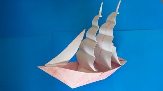 Корабль Фрегат оригами, Frigate ship origami (Patricia Crawford)