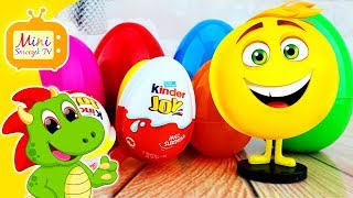 EMOJI figurki z "Emotki. Film" | Kinder Jajka Niespodzianki | Filmik Dla Dzieci Po Polsku