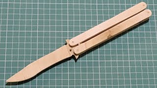 Самодельный нож бабочка из фанеры.