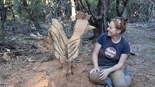 First Chainsaw Carving - Cornelius the Chicken