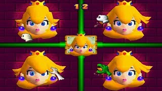 Mario Party 2 - All Brainy Minigames - Mario vs Luigi vs Yoshi vs Peach