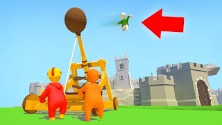 ВЫСТРЕЛИЛ ДРУГОМ ИЗ КАТАПУЛЬТЫ И СЛОМАЛ СТЕНУ!!! - УГАР HUMAN: FALL FLAT!!! (ХЬЮМАН: ФОЛ ФЛЭТ)